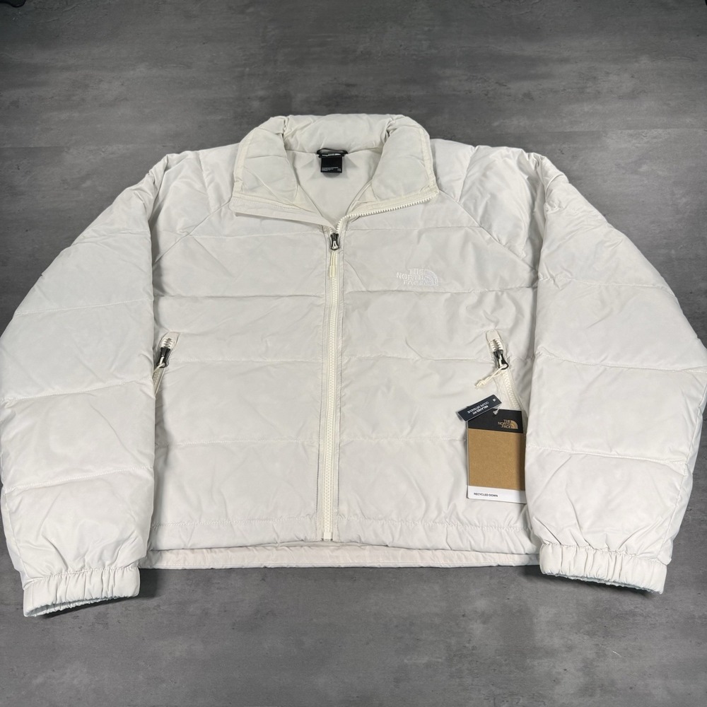 The North Face Puffer Jacket Womens 2XL XXL White‎ Hydrenalite 600 Down Crop Fit